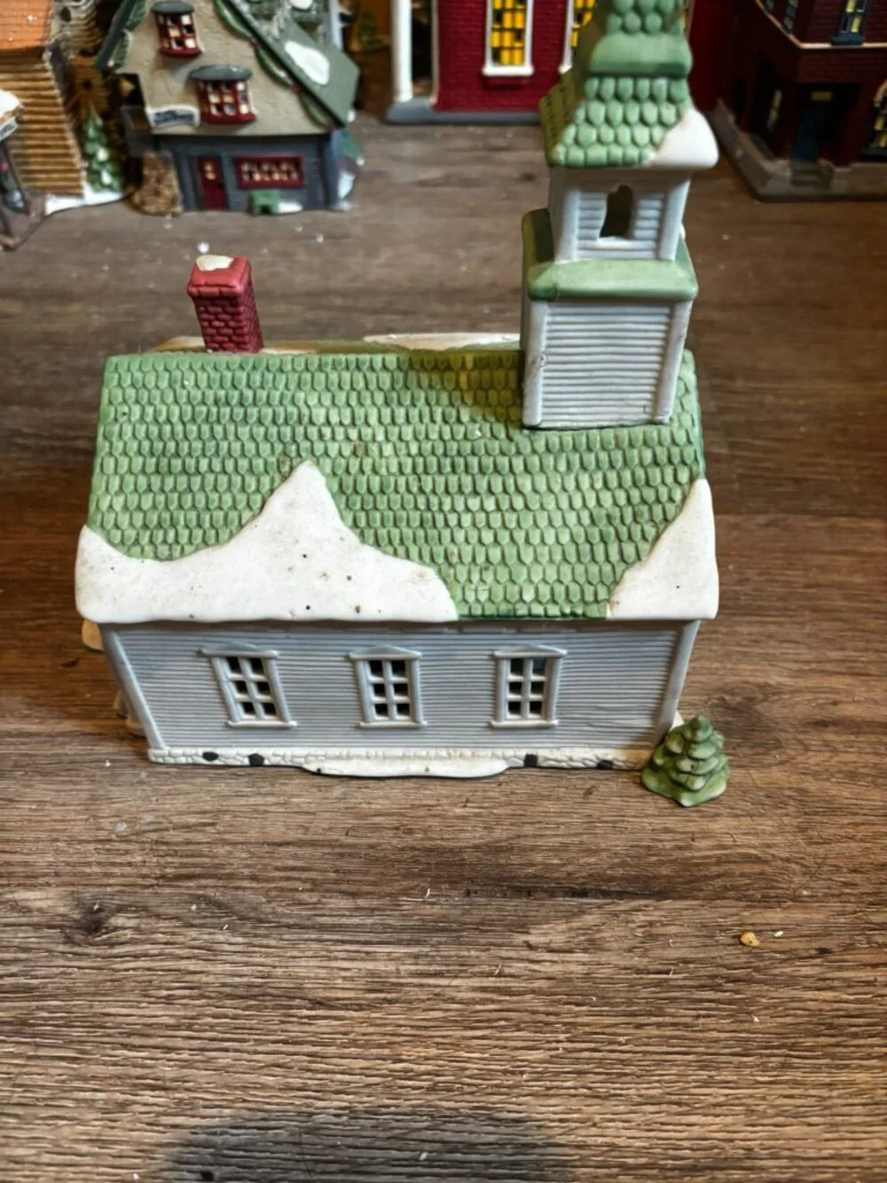 Department 56 Christmas village light up building New England Church